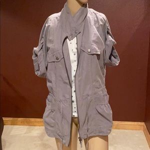 ANN TAYLOR Grey Short Sleeve Jacket